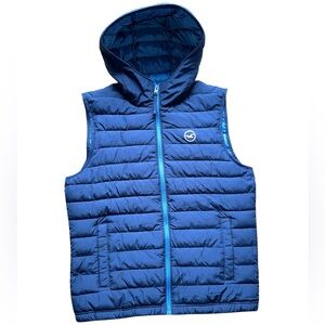 Blue Hollister Hooded Puffer Vest